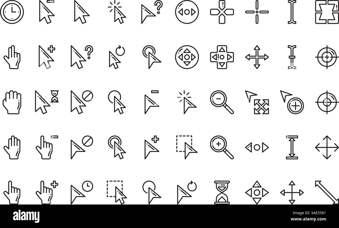 Raccolta di icone vettoriali di alta qualità con traccia modificabile. Ideale per progetti professionali e creativi Illustrazione Vettoriale