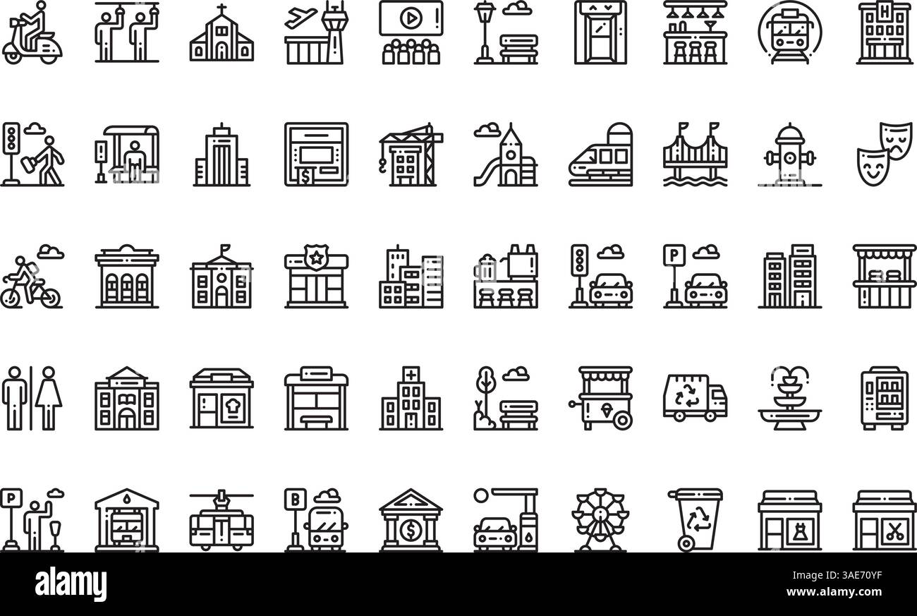 Raccolta di icone vettoriali di alta qualità con traccia modificabile. Ideale per progetti professionali e creativi Illustrazione Vettoriale