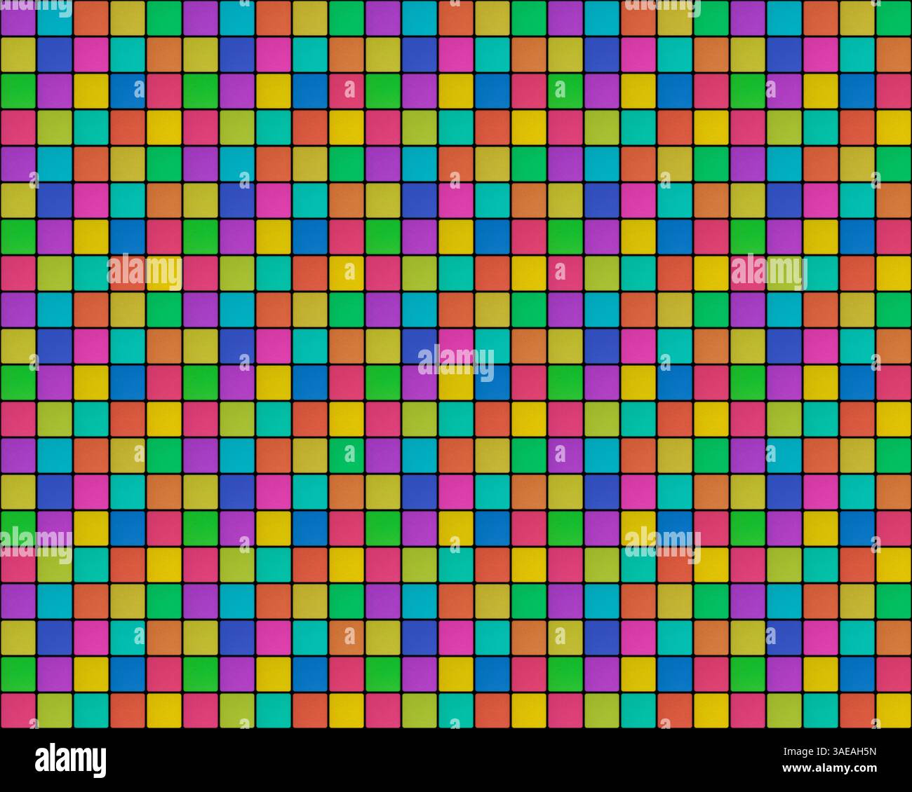 motivo a mosaico astratto senza cuciture: tessuti multicolore su sfondo nero Foto Stock