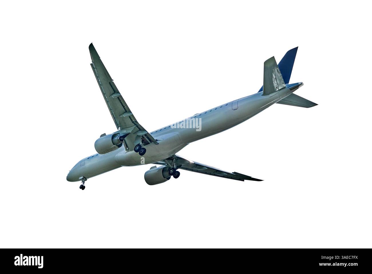 Aereo bianco e rosso isolato su sfondo bianco con percorso di ritaglio. Elemento per la progettazione. Foto Stock