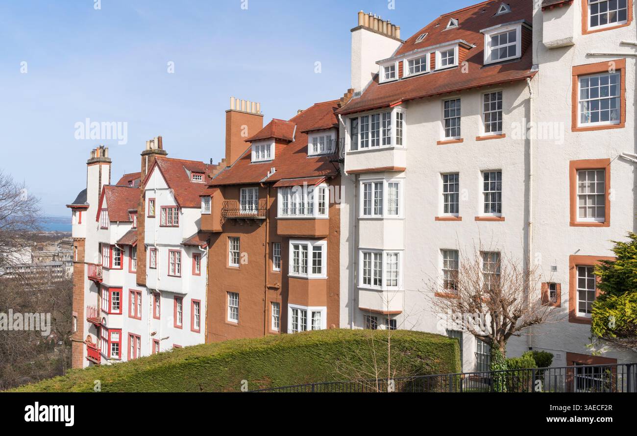 Ramsay Garden Buildings, Castlehill, Edimburgo, Scozia, Regno Unito Foto Stock