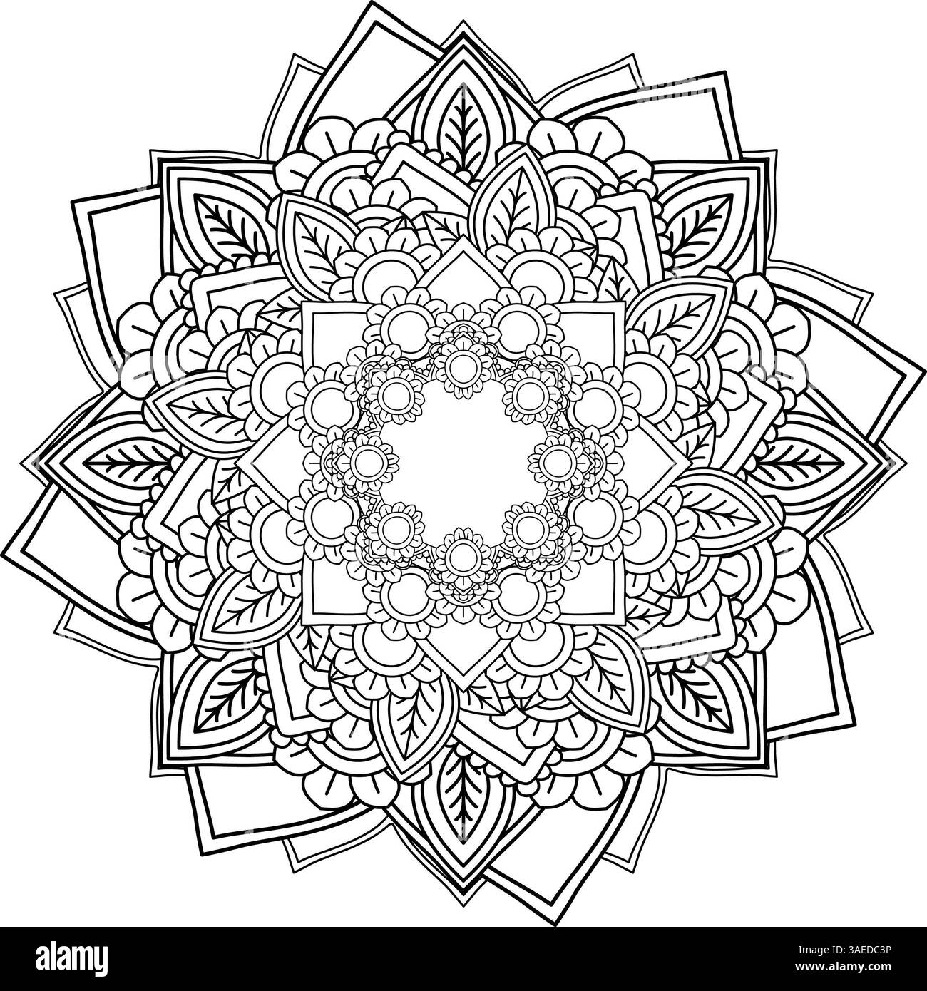 Mandala decorativa per colori creativi e relax Foto Stock