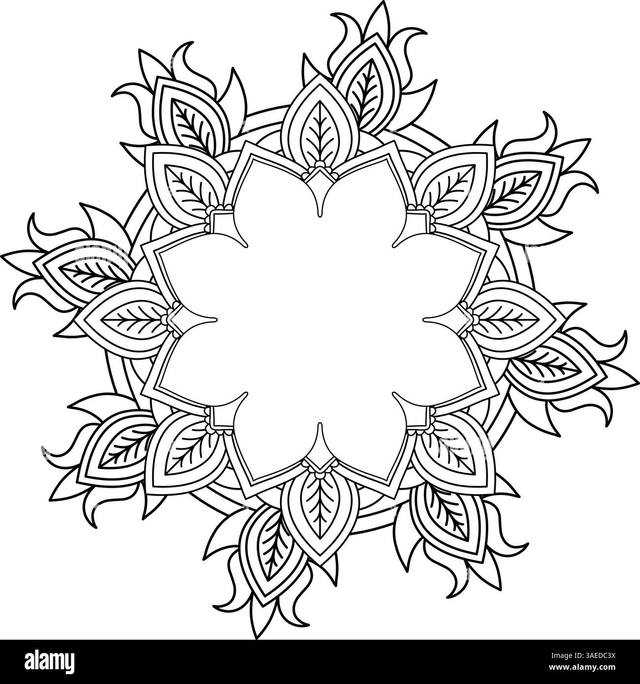Stravaganti linee da colorare Mandala per gli amanti dell'arte Foto Stock