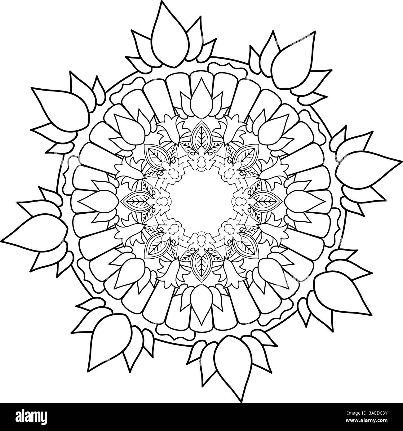 Mandala ornamentale per un'esplorazione artistica colorata Foto Stock