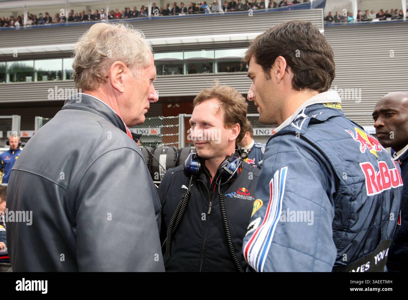Dr. Helmut Marko (AUT) Consulente Red Bull Motorsport, Christian Horner (immagine di credito: Sutton Motorsports/ZUMAPRESS.com) Foto Stock