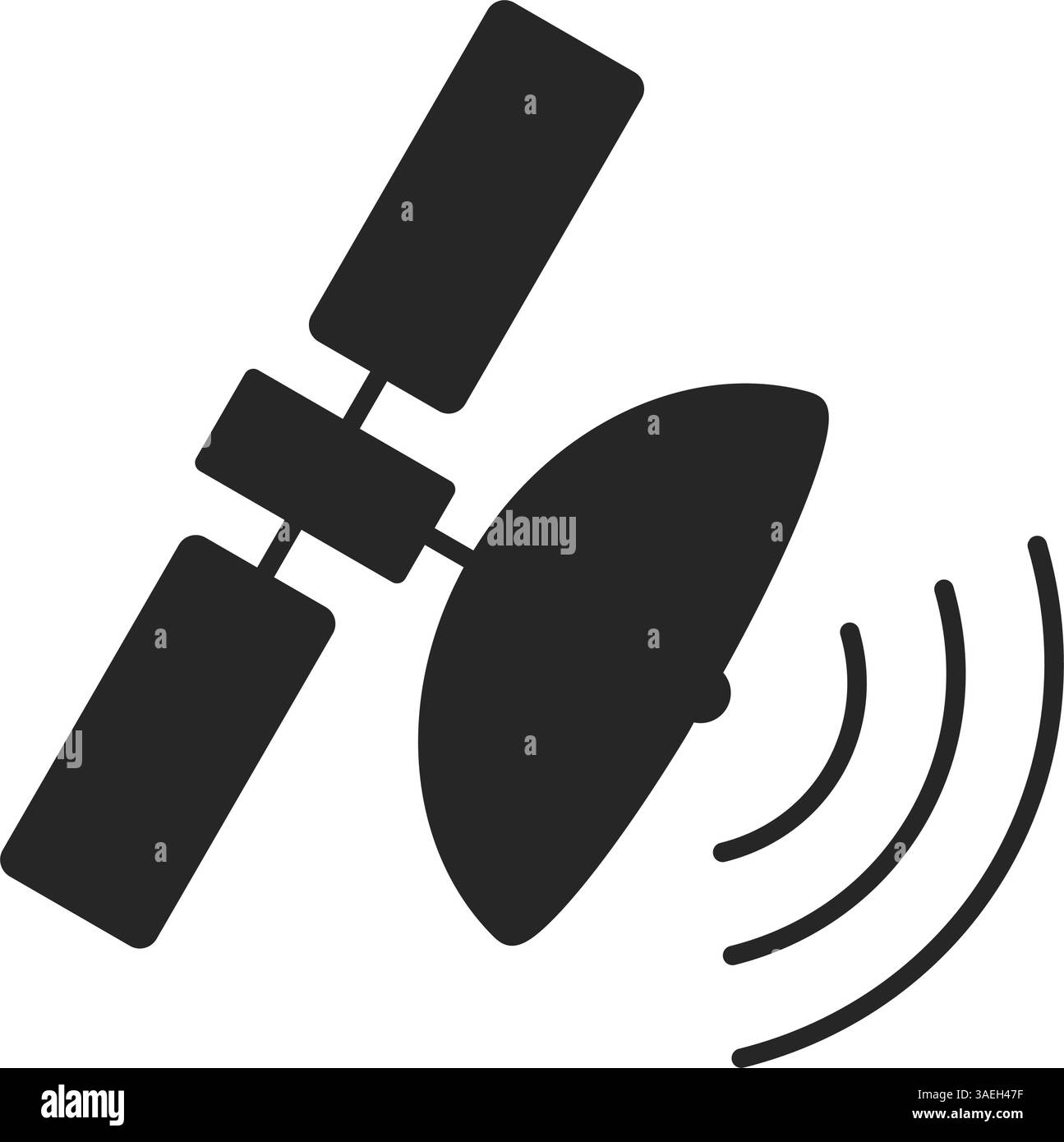Icona di tracciamento satellitare GPS vettore silhouette Illustrazione Vettoriale