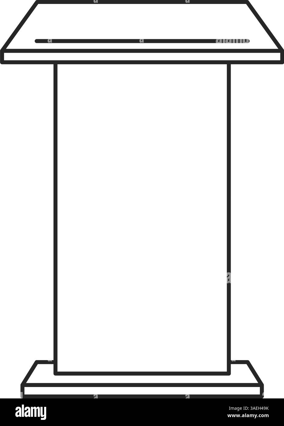 Classico podio in legno, leggio o rostro icona da dietro per parlare in pubblico in vettoriale Illustrazione Vettoriale