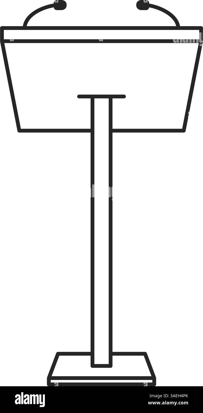 Moderno rostro, podio o leggio di fronte per parlare in pubblico in vettoriale Illustrazione Vettoriale