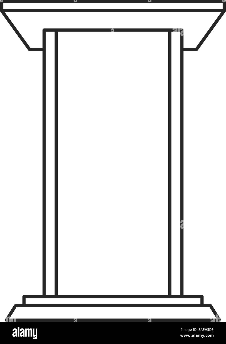 Classico podio in legno, leggio o rostro sul davanti per parlare in pubblico in vettoriale Illustrazione Vettoriale