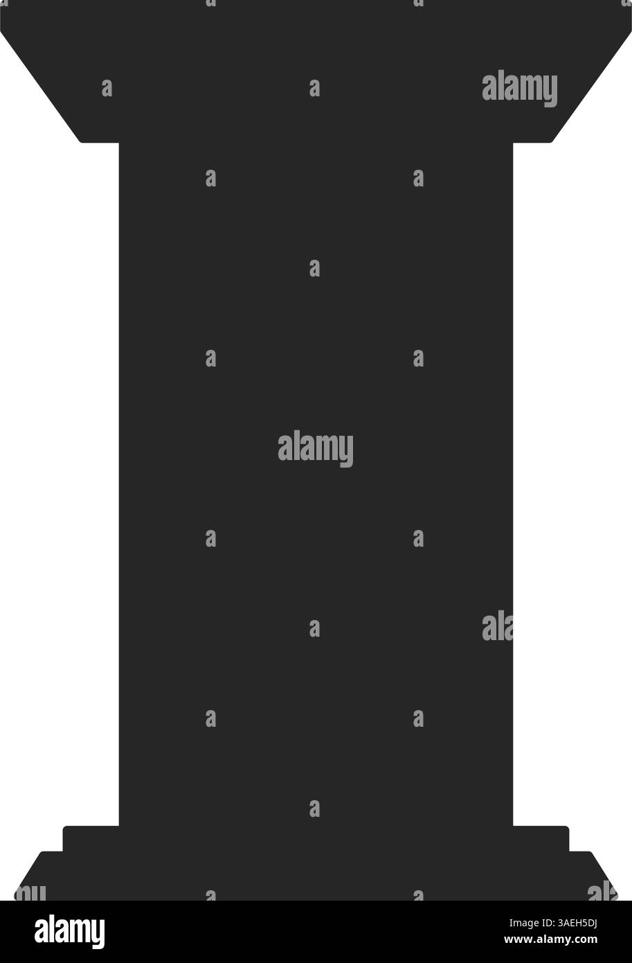 Classico podio in legno, leggio o rostro sul davanti per parlare in pubblico in silhouette vettoriale Illustrazione Vettoriale
