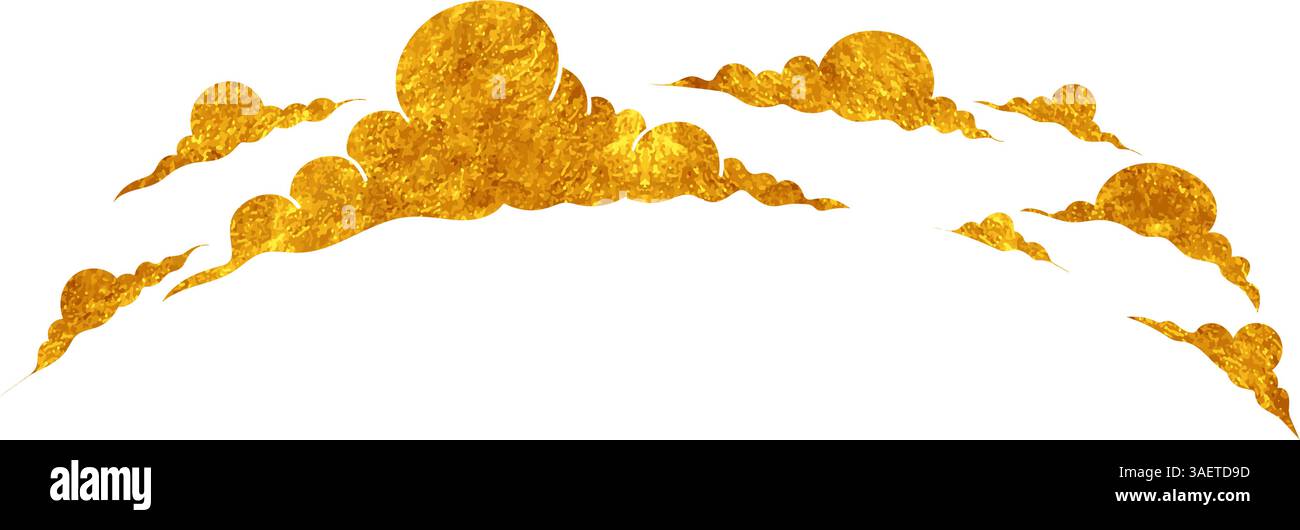 illustrazione a nuvola in stile dorato Illustrazione Vettoriale