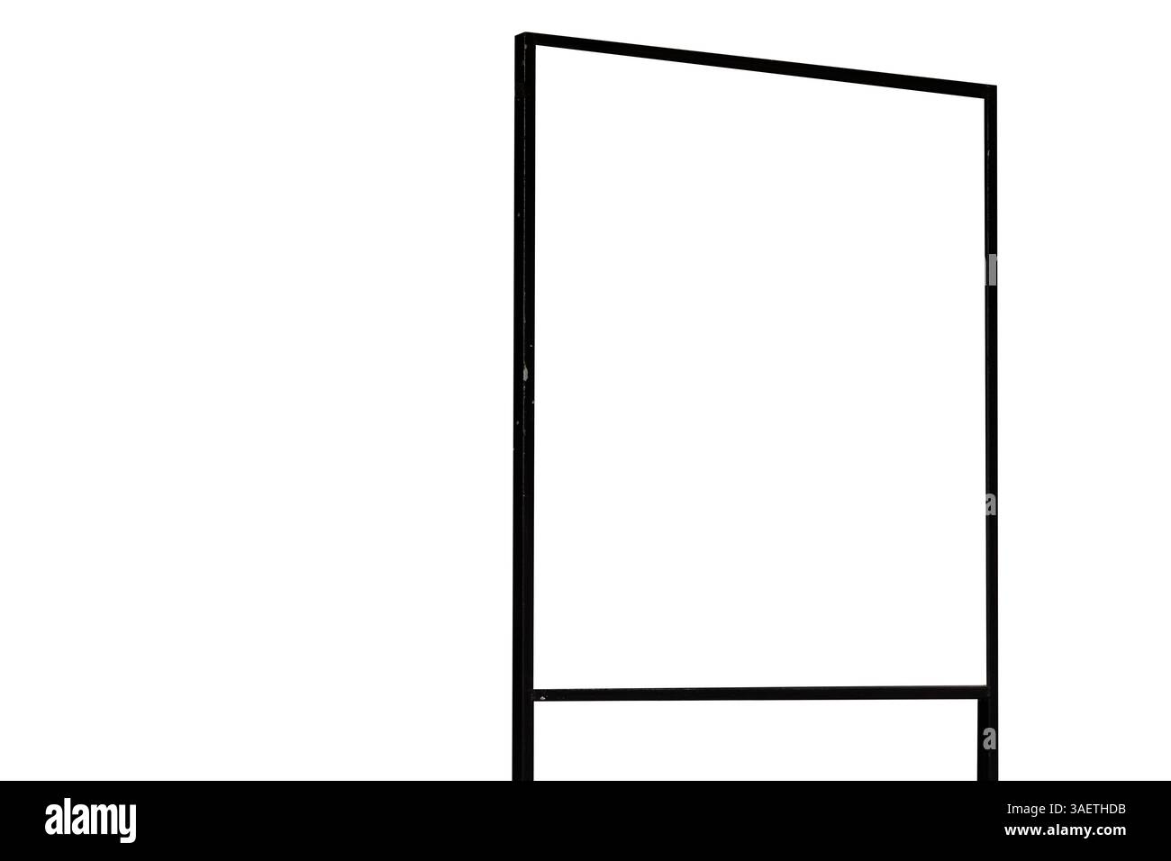 Insegna vuota, mockup pubblicitario, banner. Copia spazio per il testo. Bacheca informativa su sfondo bianco. Tracciato di ritaglio. Foto Stock