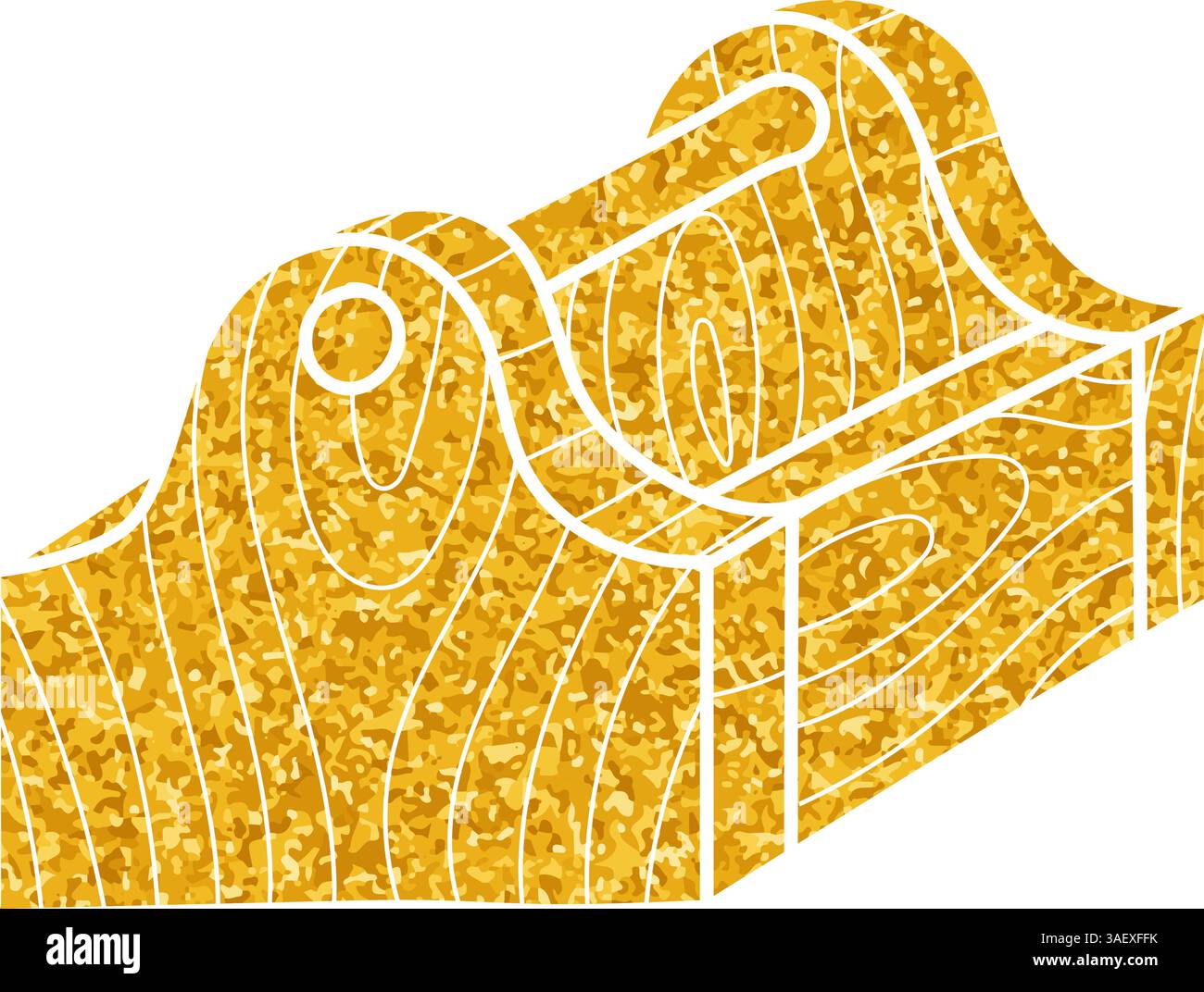 Cassetta portautensili vintage in legno in stile oro Illustrazione Vettoriale