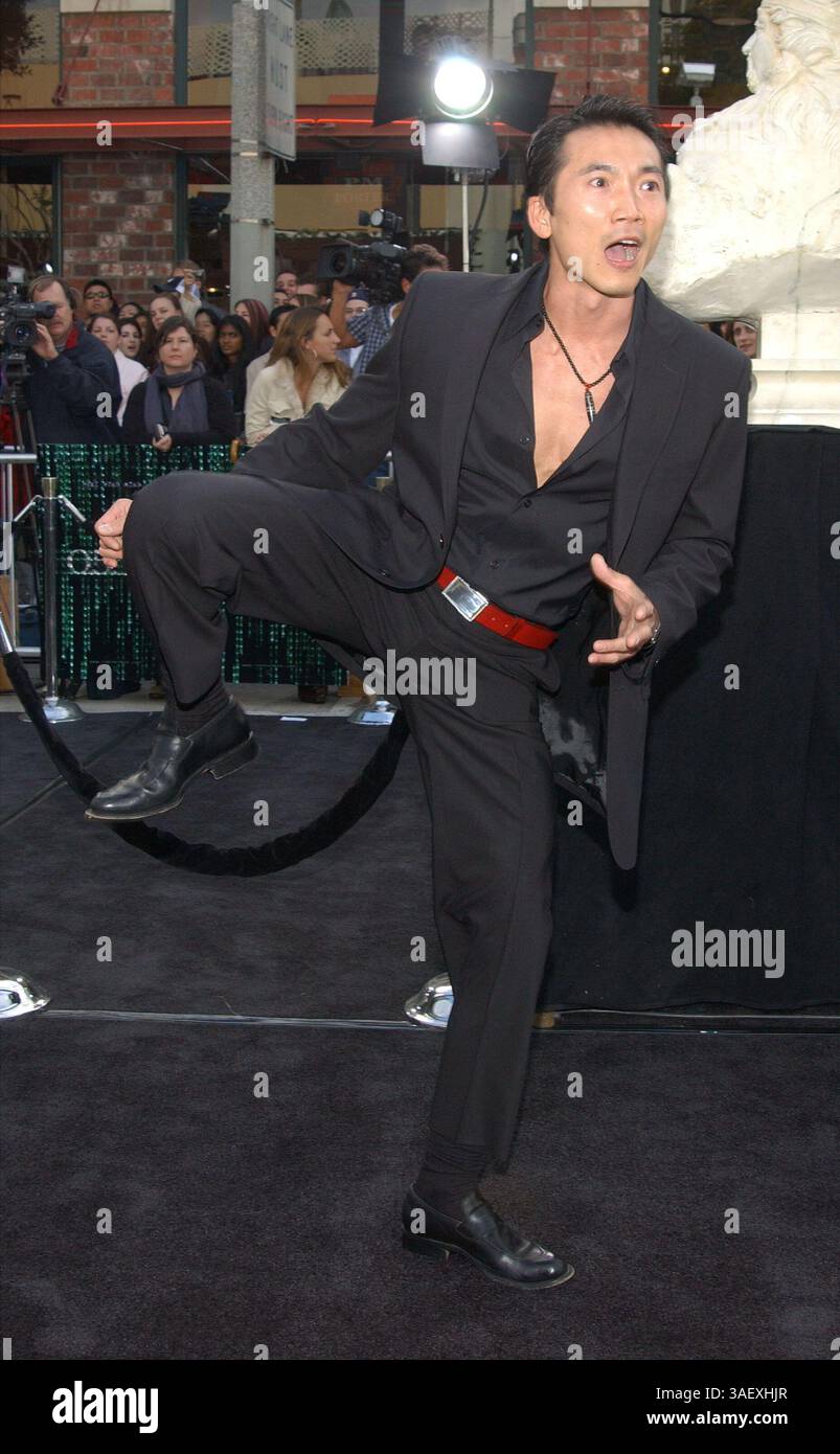 7 maggio 2003; Westwood, CA, Stati Uniti; l'attore COLLIN CHOU alla premiere "The Matrix Reloaded" tenutasi presso il Mann Village Theatre. (Immagine di credito: Vince Bucci/ZUMAPRESS.com) Foto Stock