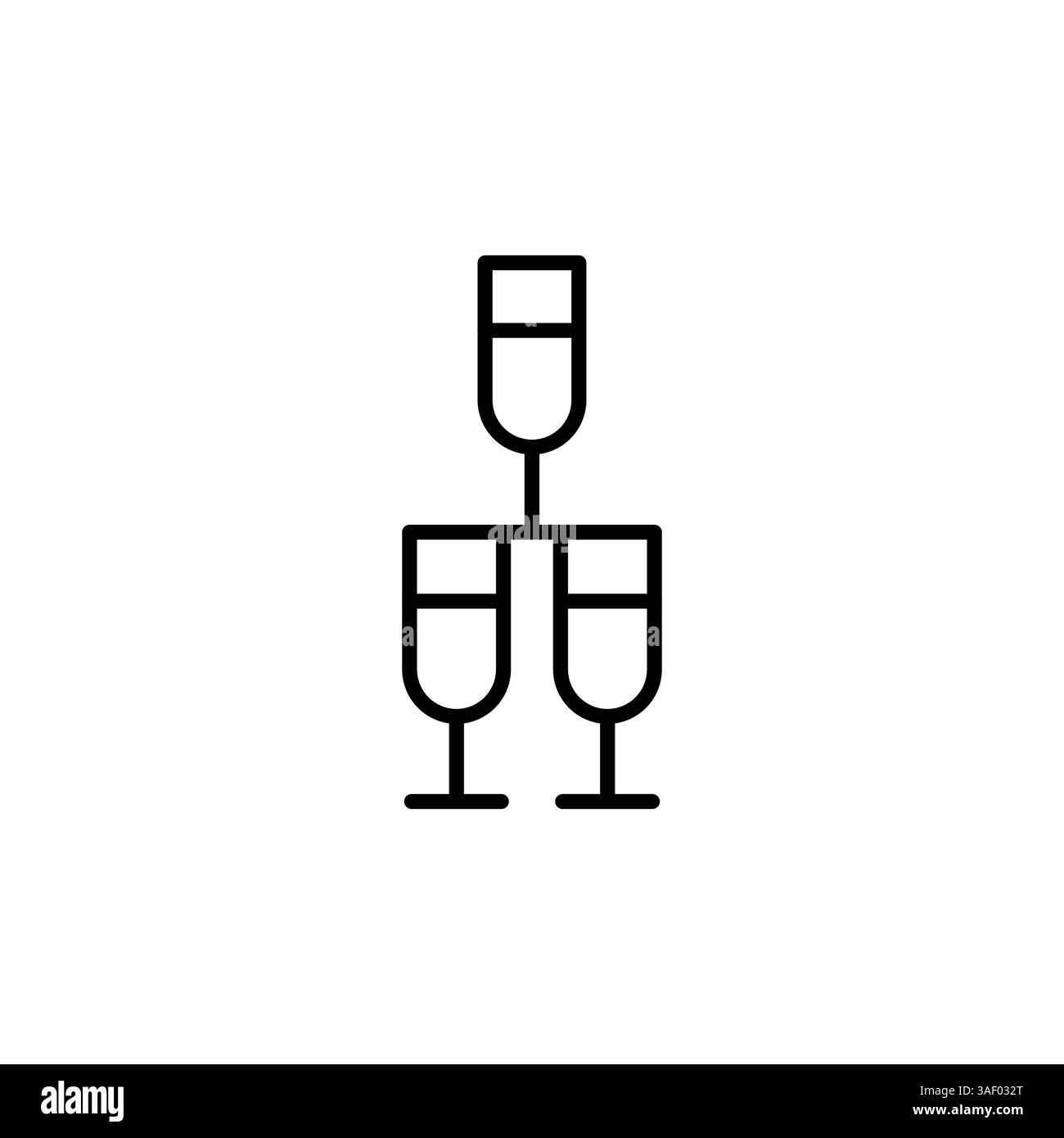 Icona con i bicchieri di Prosecco Illustrazione Vettoriale