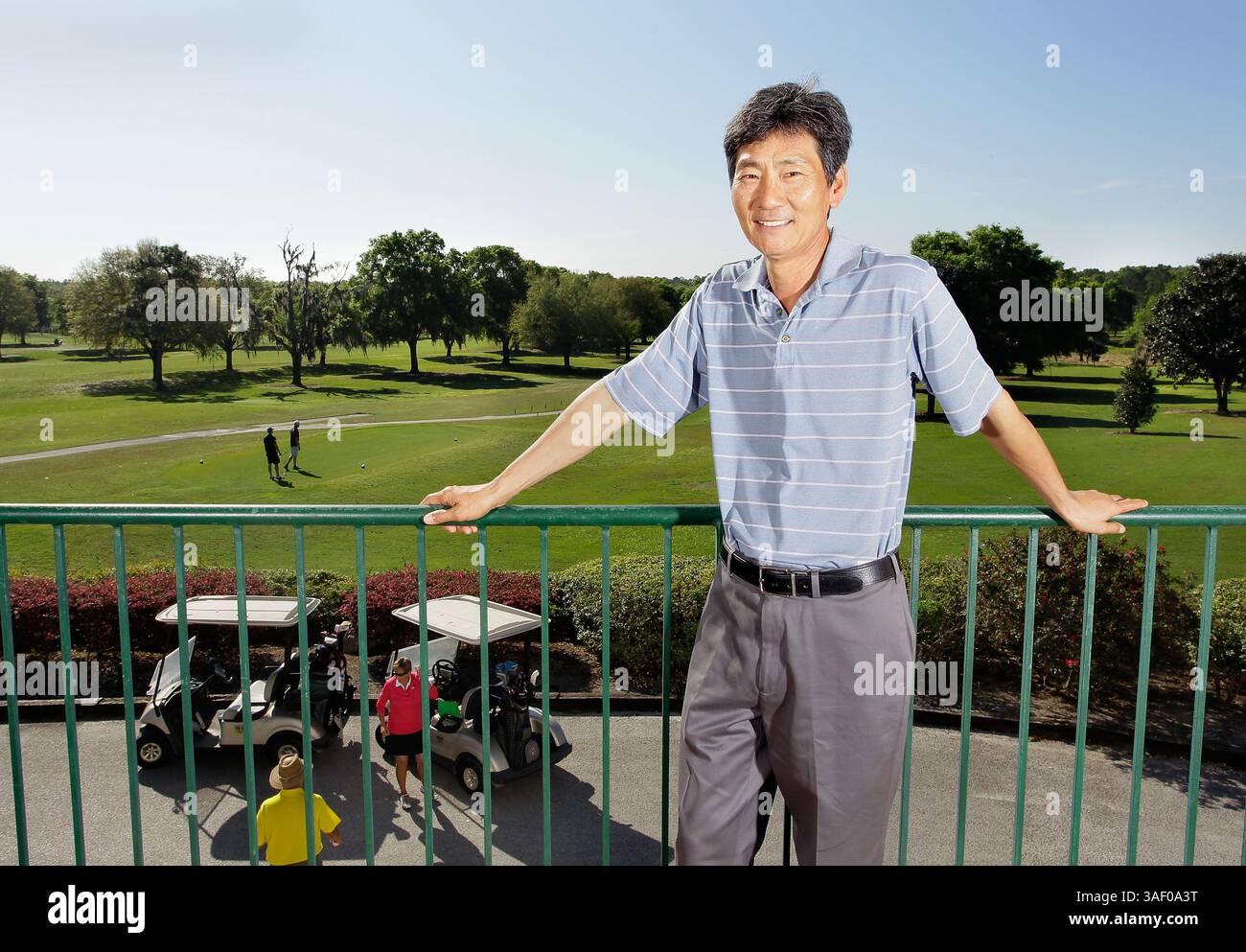 16 marzo 2015 - Brooksville, Florida, Stati Uniti - BRENDAN FITTERER | Times. Min Kang è il nuovo operatore del Brooksville Country Club, che è stato acquistato nel 2002 dalla famiglia Bronson. Kang, del Texas, ha in precedenza affittato e migliorato altri corsi. (Immagine di credito: © Brendan Fitterer/Tampa Bay Times/ZUMA Wire) Foto Stock