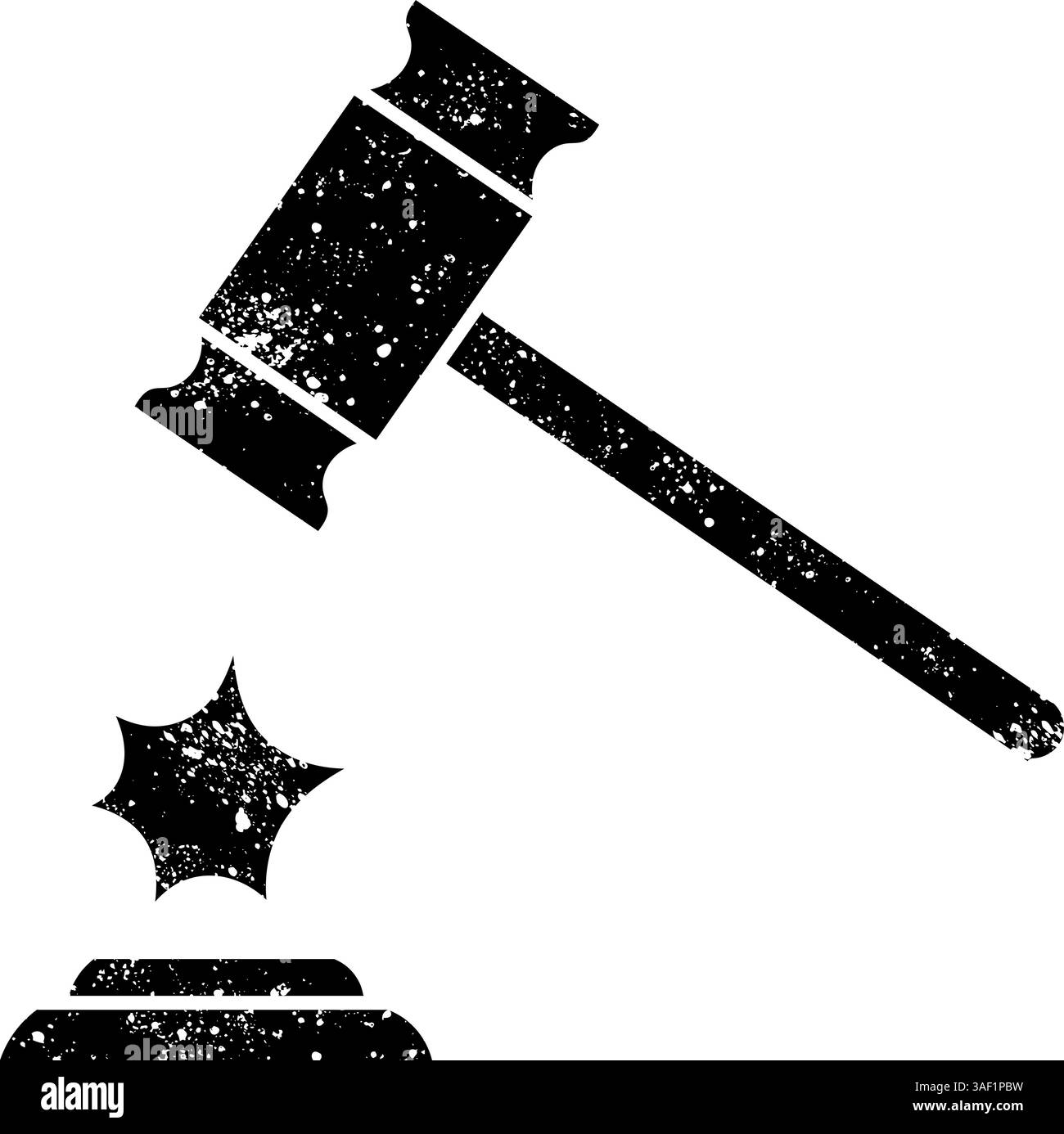 Icona nera disegnata a mano con le mani e manette in un look grunge Illustrazione Vettoriale