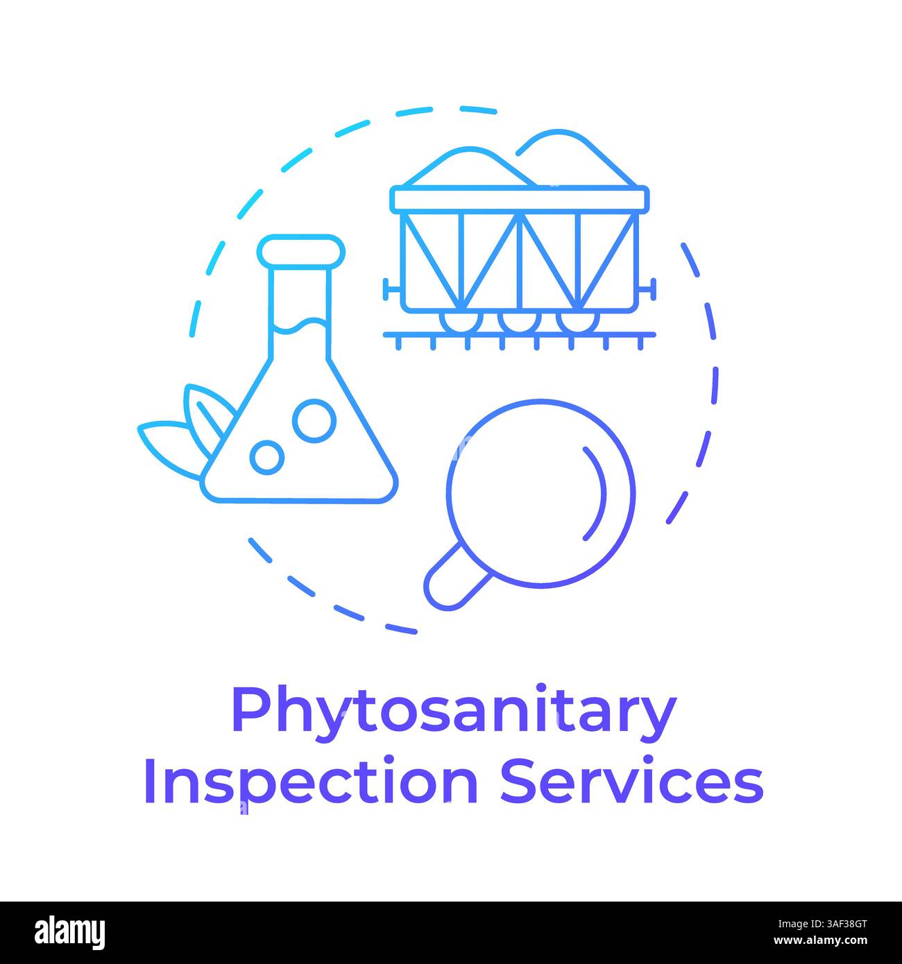 Icona del concetto di gradiente blu dei servizi di ispezione fitosanitaria Illustrazione Vettoriale