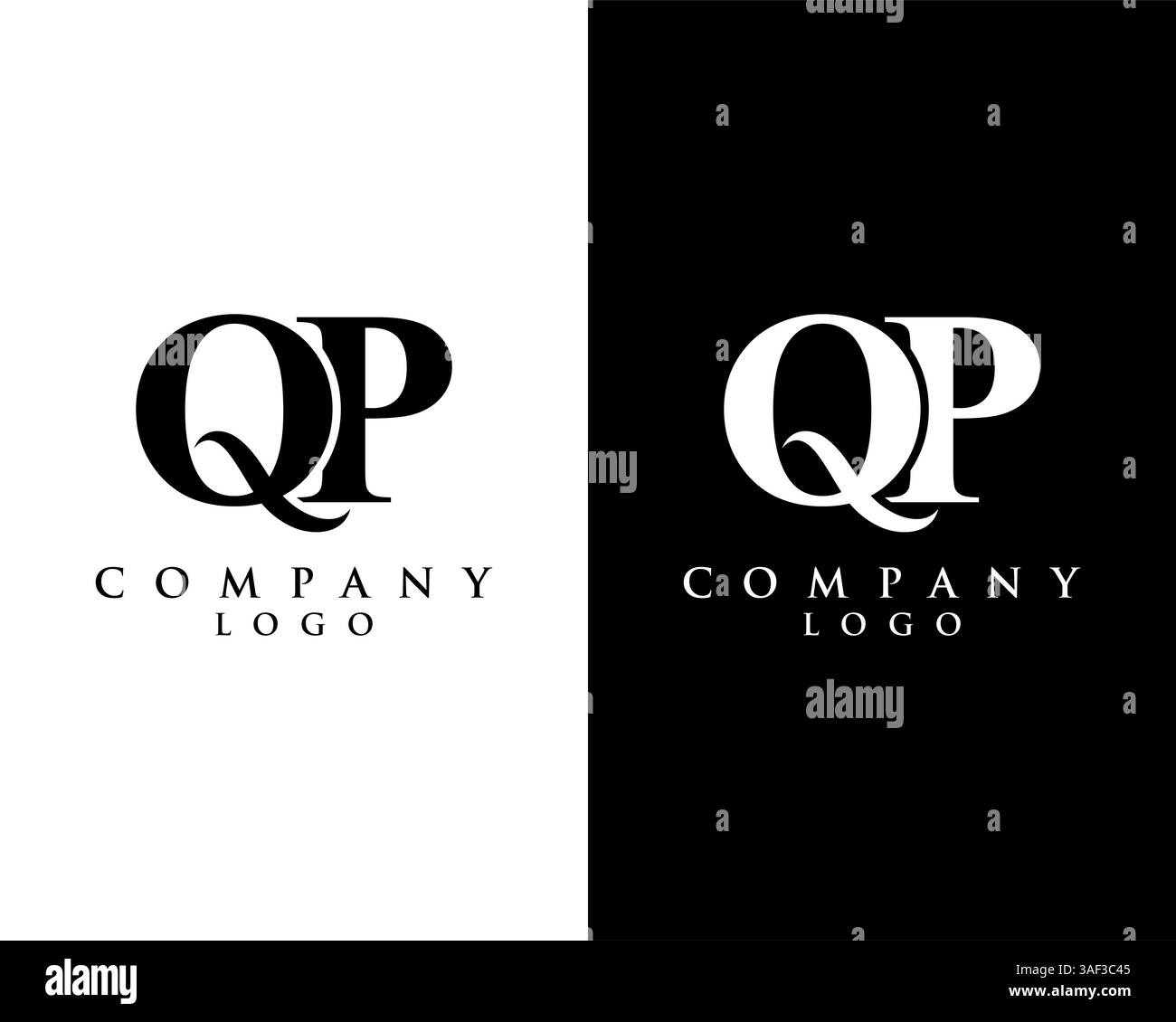 QP, PQ Modern logo con sfondo bianco e nero. logo vettoriale per l'identità aziendale e aziendale Illustrazione Vettoriale