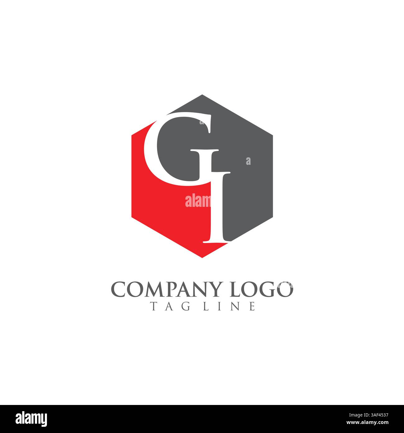 Lettera gi, vettore disegno modello logo IG Illustrazione Vettoriale