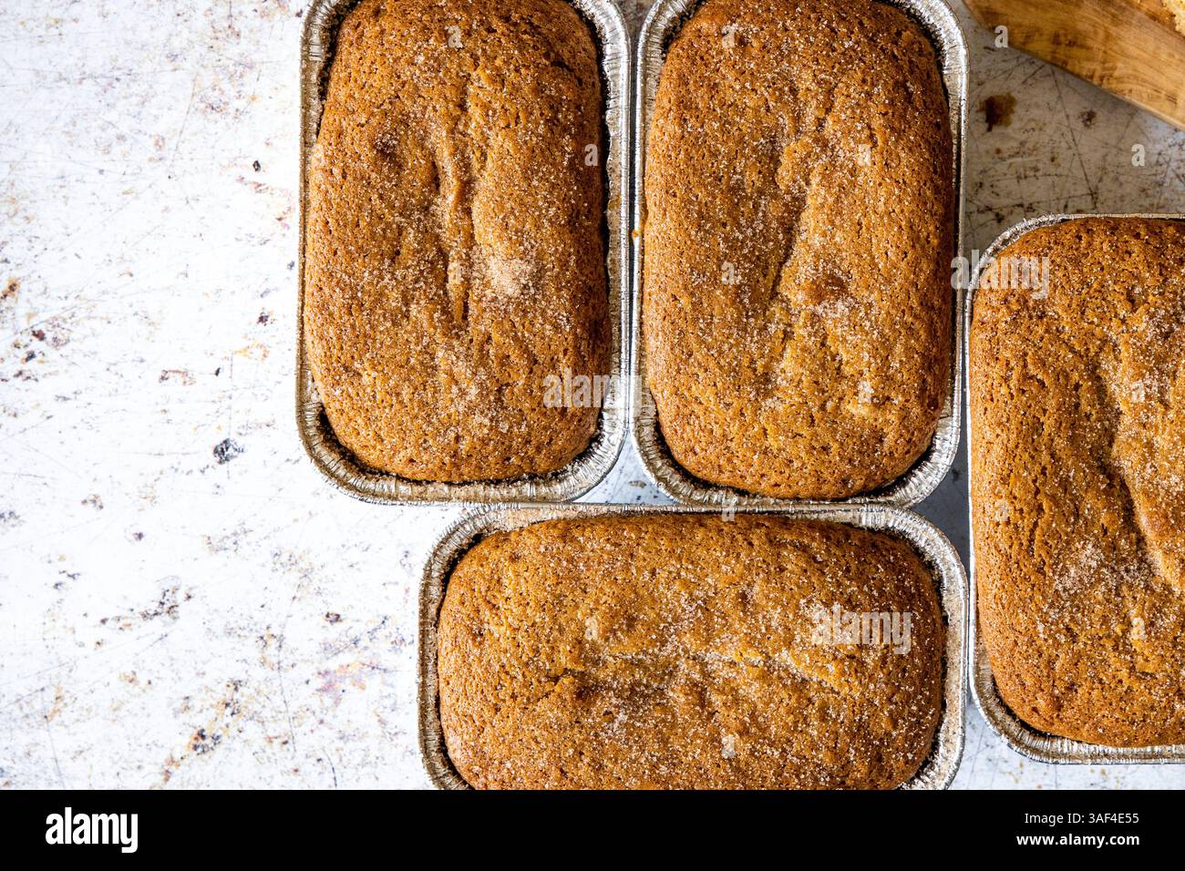Immagine in alto di pani di pane alla banana Foto Stock
