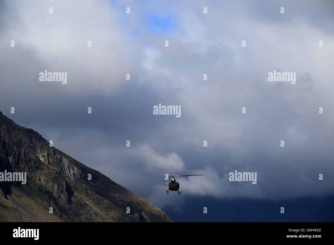 Viaggio in elicottero, grande Caucaso, Kazbegi, Georgia Foto Stock