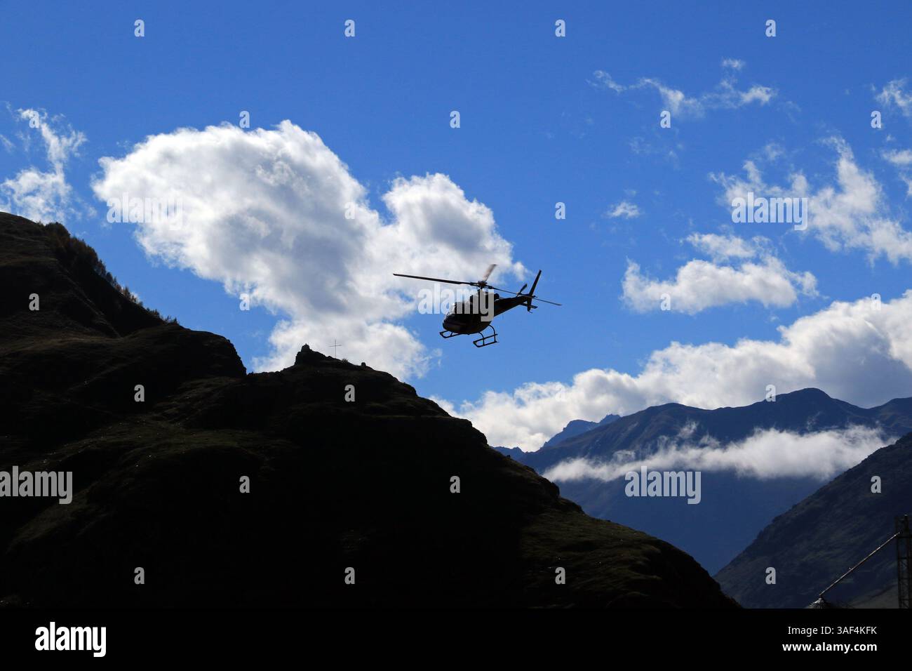 Viaggio in elicottero, grande Caucaso, Kazbegi, Georgia Foto Stock