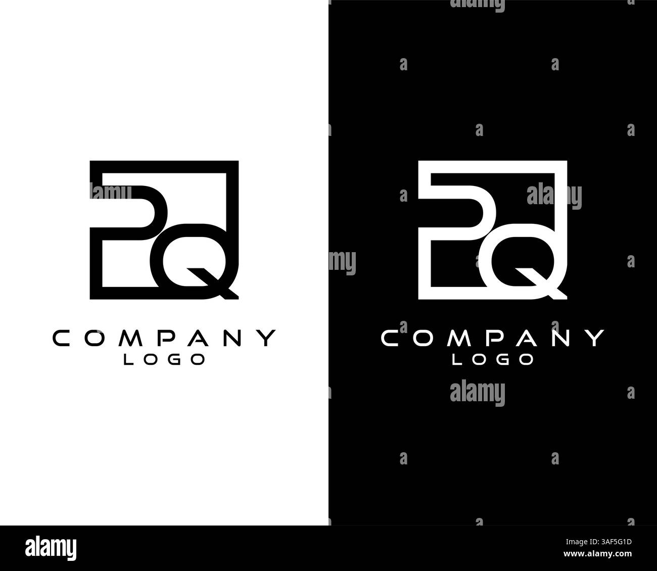 PQ, QP Letters Logo Design. Vettore di illustrazione del concetto di lettera semplice e creativa Illustrazione Vettoriale