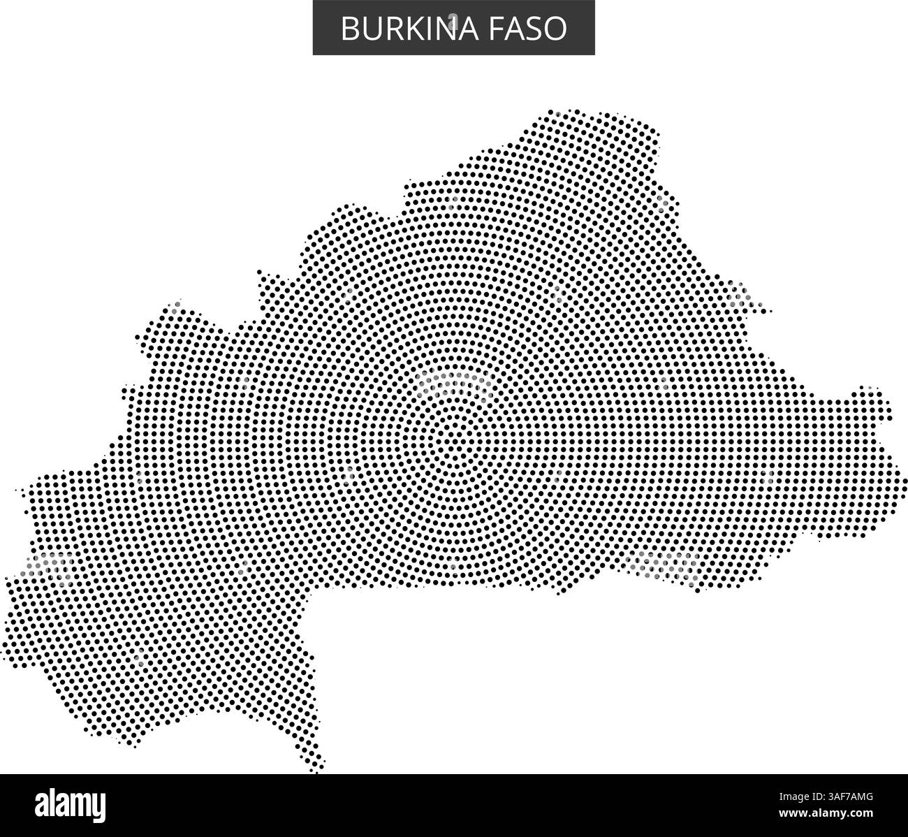 La mappa del Burkina Faso mostra i suoi contorni e confini, sottolineando la geografia e le caratteristiche regionali. Illustrazione Vettoriale