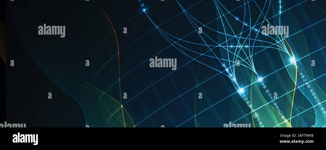 Dati tecnologici e connessione di rete background visivo aziendale Illustrazione Vettoriale
