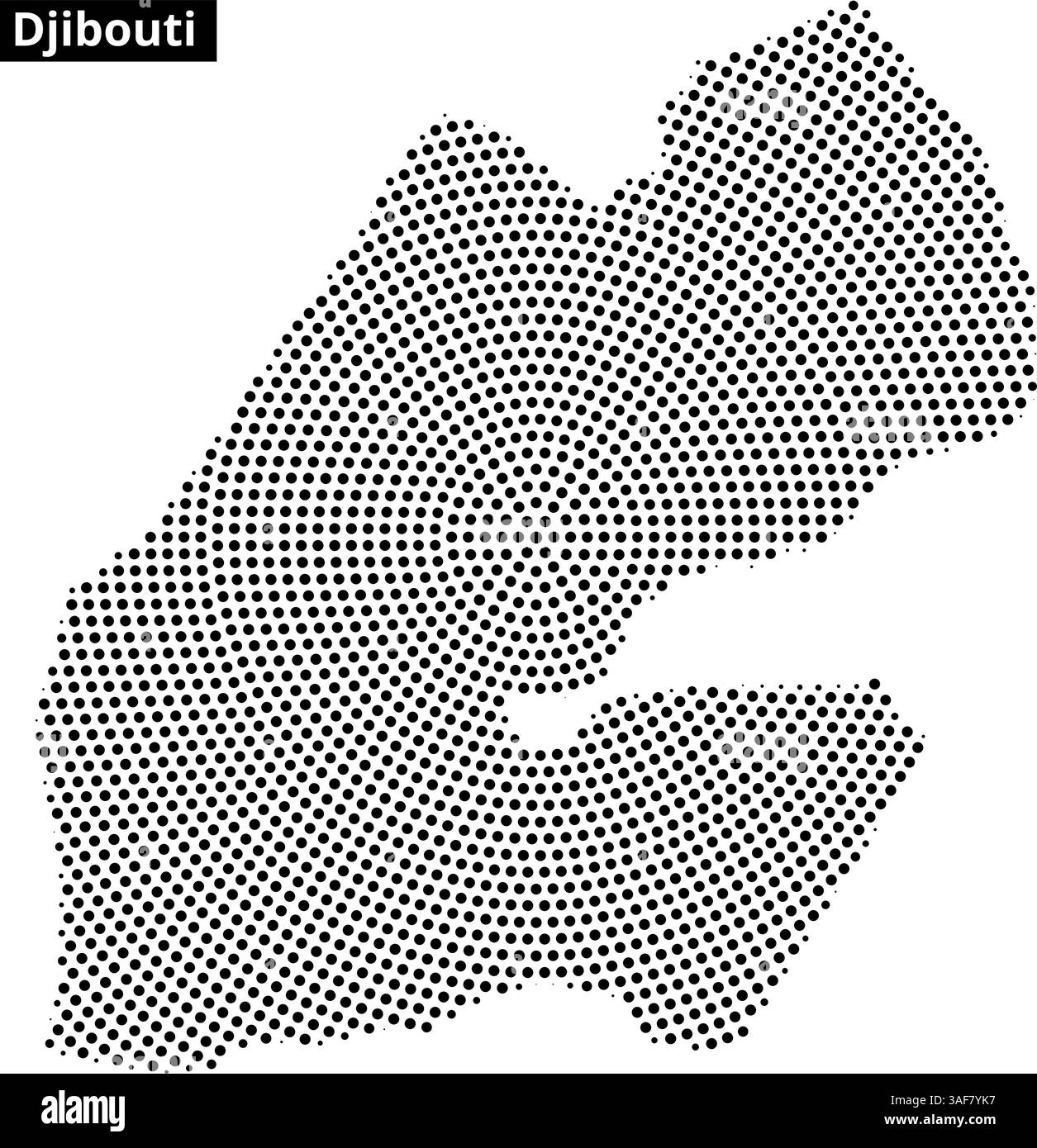 Mappa dettagliata di Gibuti che mostra le sue caratteristiche topografiche uniche, evidenziando la geografia della nazione. Illustrazione Vettoriale