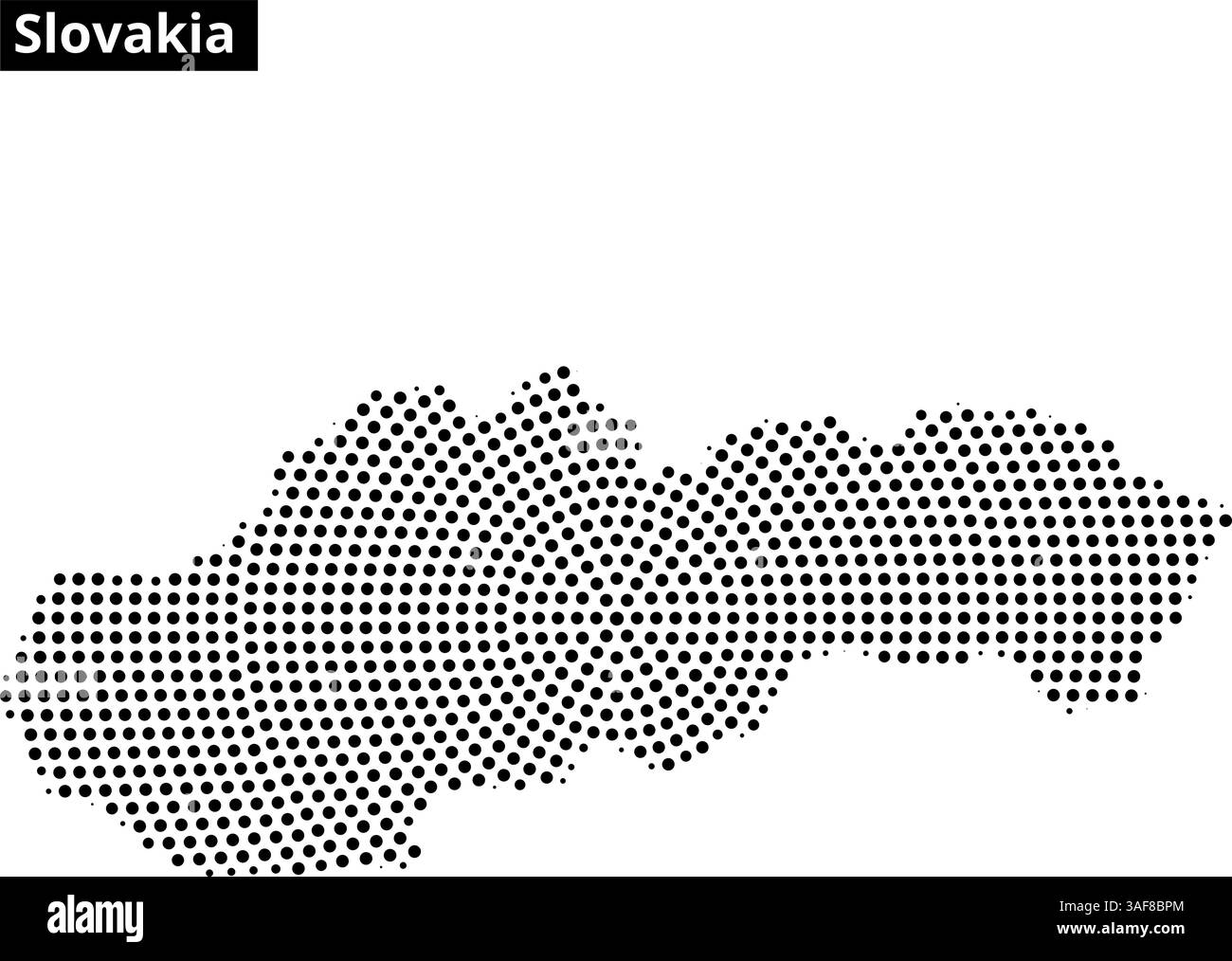 È presente una rappresentazione tratteggiata della Slovacchia, impreziosita da linee di fondo ondulate, che mostrano la forma unica del paese. Illustrazione Vettoriale