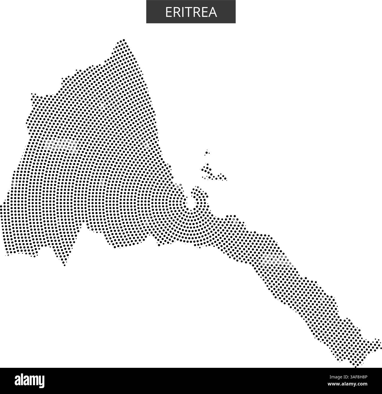 Questo profilo dettagliato dell'Eritrea mostra i suoi confini geografici e la sua forma unica evidenziandone le caratteristiche e la posizione distinte. Illustrazione Vettoriale