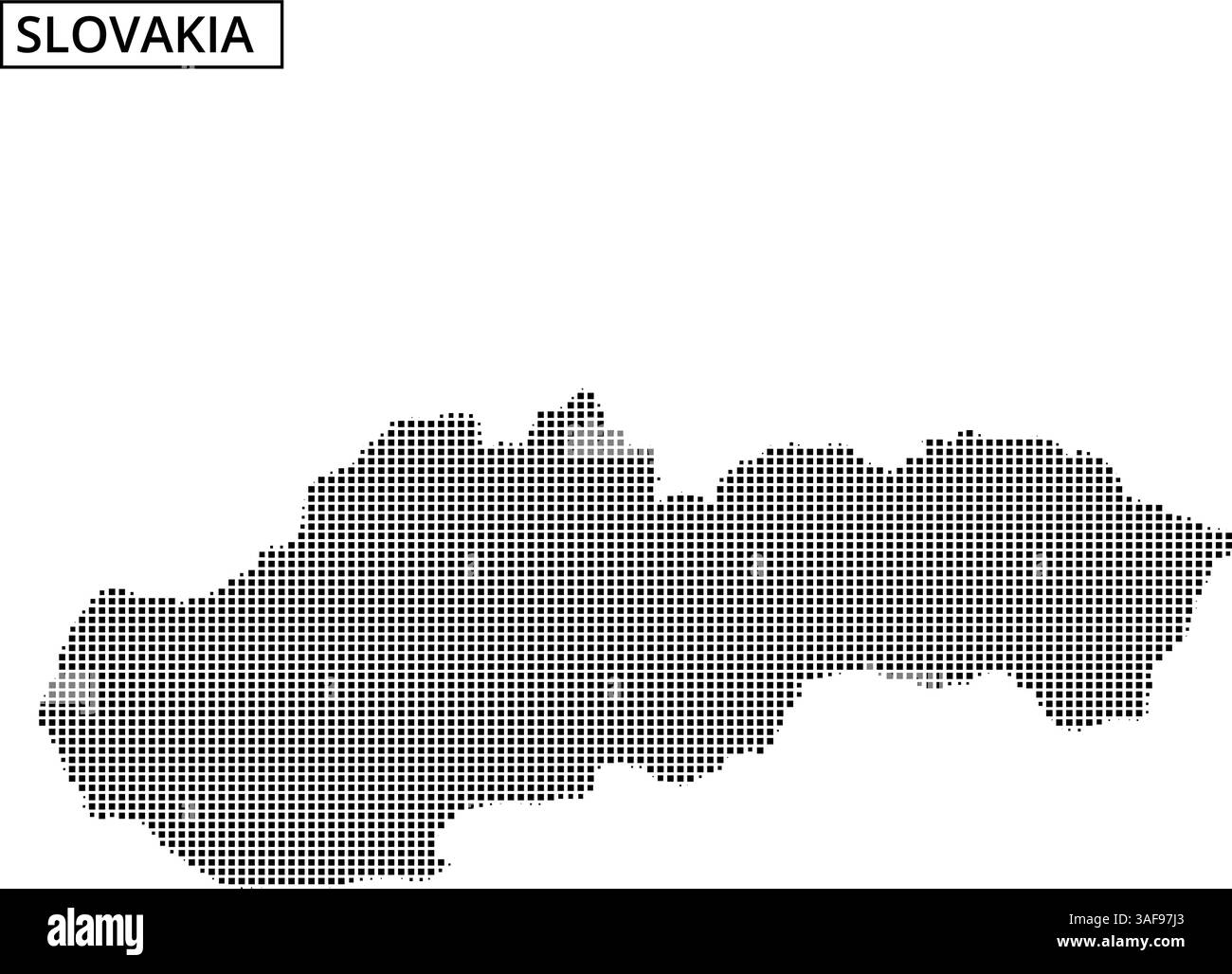 È presente una rappresentazione tratteggiata della Slovacchia, impreziosita da linee di fondo ondulate, che mostrano la forma unica del paese. Illustrazione Vettoriale