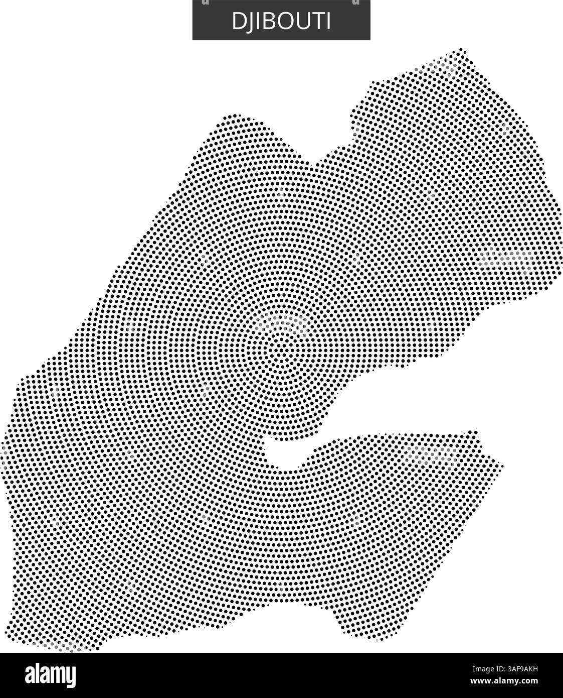 Mappa dettagliata di Gibuti che mostra le sue caratteristiche topografiche uniche, evidenziando la geografia della nazione. Illustrazione Vettoriale