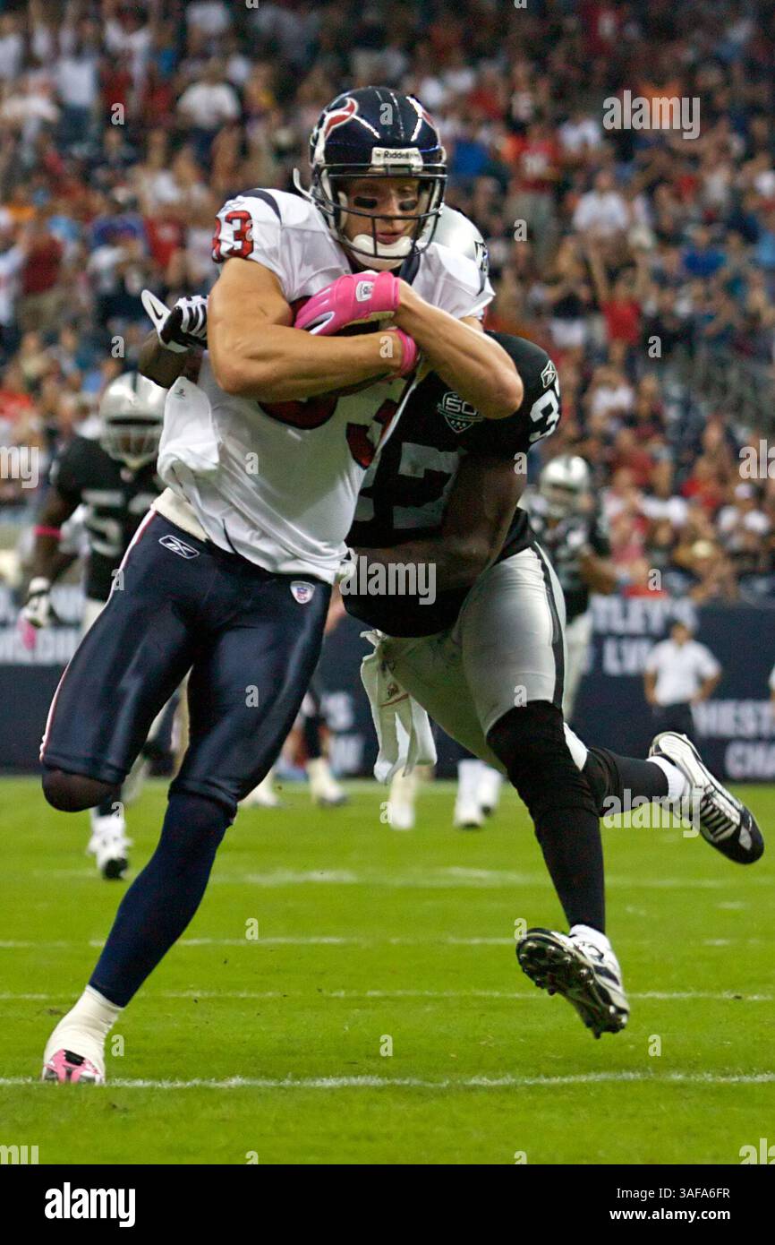 4 ottobre 2009: Kevin Walter (#83) degli Houston Texans è legato a Chris Johnson (Credit Image: SGM/ZUMAPRESS.com) Foto Stock