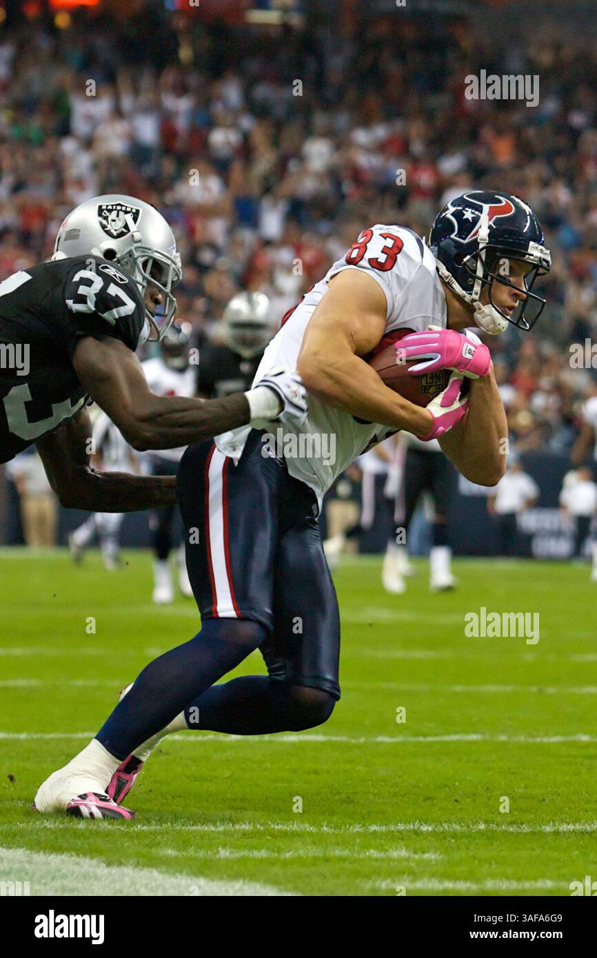 4 ottobre 2009: Kevin Walter (#83) degli Houston Texans è legato a Chris Johnson (Credit Image: SGM/ZUMAPRESS.com) Foto Stock