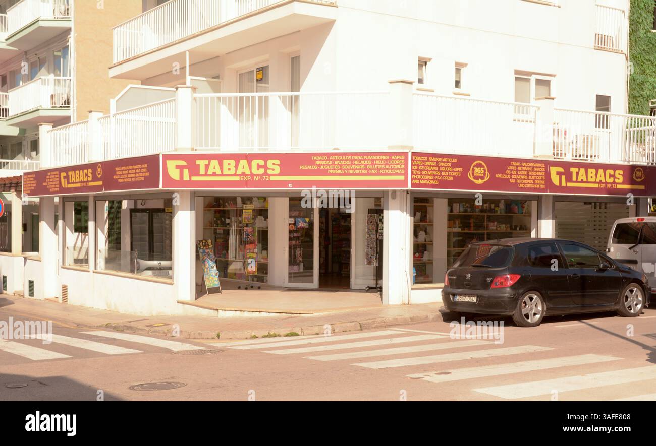 Tabacs o negozio Tobbaco a S'Arenal, Isola di Maiorca, Spagna Foto Stock