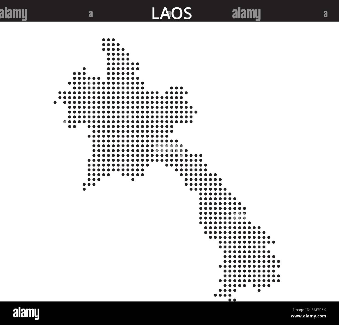 I contorni tratteggiati della mappa del Laos sono presentati con linee astratte fluenti sullo sfondo, enfatizzando le caratteristiche geografiche. Illustrazione Vettoriale
