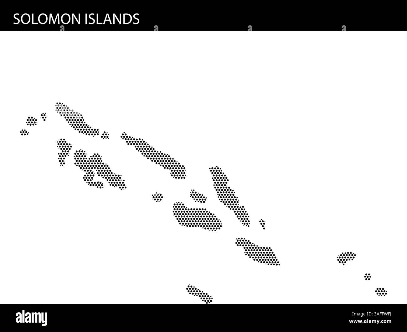Descrizione dettagliata delle Isole Salomone che mostra le sue caratteristiche geografiche e le sue posizioni in tutto l'Oceano Pacifico. Illustrazione Vettoriale
