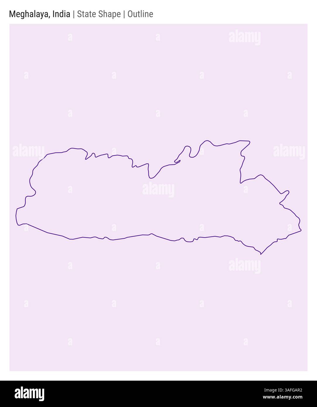 Meghalaya, India. Semplice mappa vettoriale. Stato forma. Stile contorno. Confine di Meghalaya. Illustrazione vettoriale. Illustrazione Vettoriale