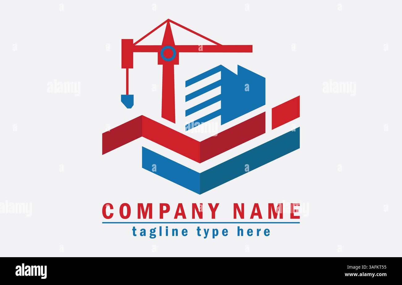 Design del logo dell'azienda edile e immobiliare Illustrazione Vettoriale