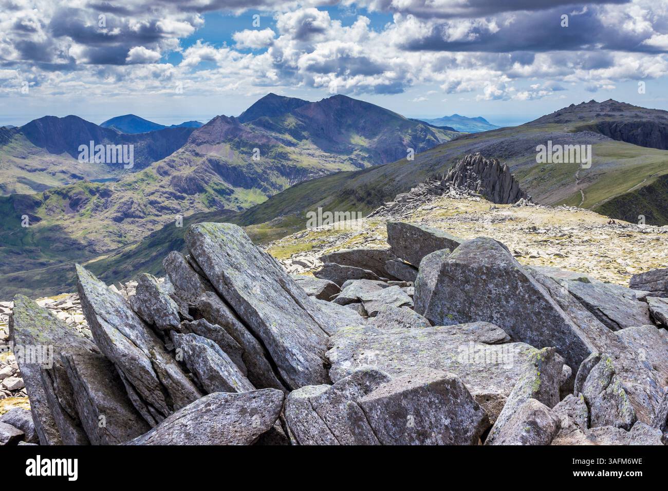 Glyders e Yr Wyddfa (Snowdon) a ferro di cavallo Foto Stock