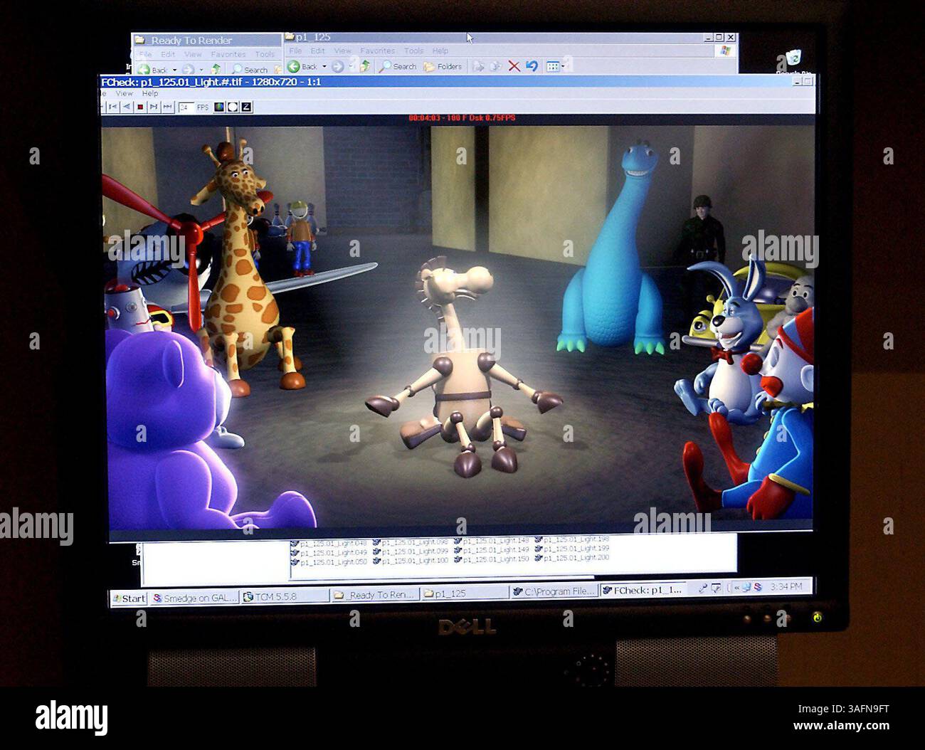 DIDASCALIA: (01/03/2005); Tampa - Copia la foto di uno schermo del computer presso 3D Animation and Visual Effects Studio di Tampa, dove vengono creati cartoni animati e film in 3D. Questa scena proviene da una produzione che sarà trasmessa sul Christian Broadcasting Network...TIMES FOTO DI Joseph Garnett, Jr.. RIASSUNTO DELLA STORIA: (03/01/2005); Tampa - questa è una storia di uno studio di animazione nel centro di Tampa specializzato in animazione 3D, il tipo che hanno usato in film come ''Toy Story'' e ''The Incredibles''. Questo studio sta lavorando a uno show di 12 episodi per una rete cristiana, e ha fatto molti altri progetti, molti dei quali Foto Stock