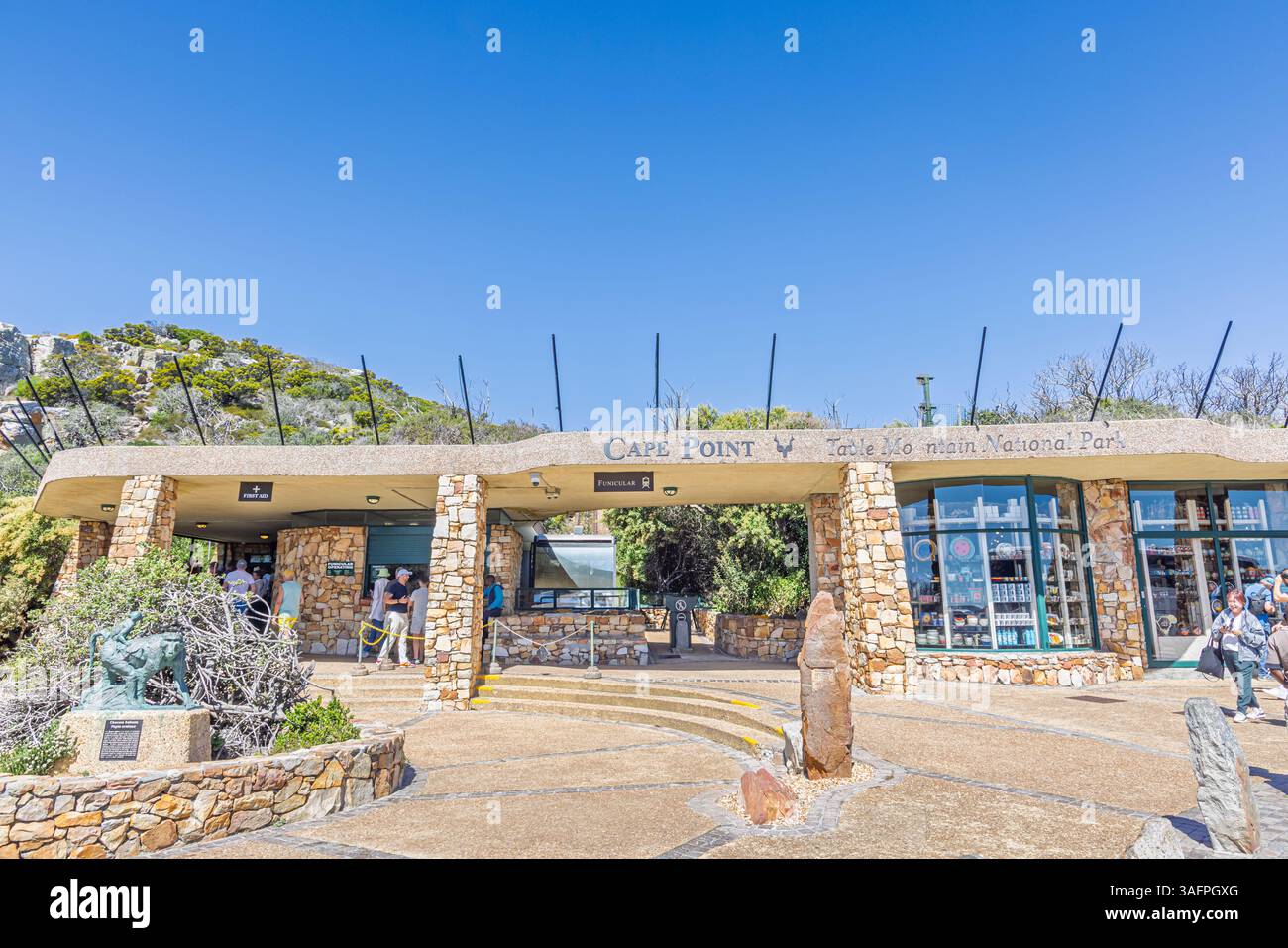 L'ingresso della funicolare a Cape Point, Cape Peninsula, Cape Town, Western Cape, South Africa Foto Stock
