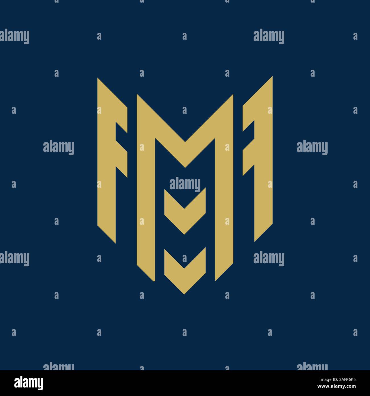 Modello logo lettera m o mm o mmf, icona concetto logotipo monogramma. Illustrazione Vettoriale