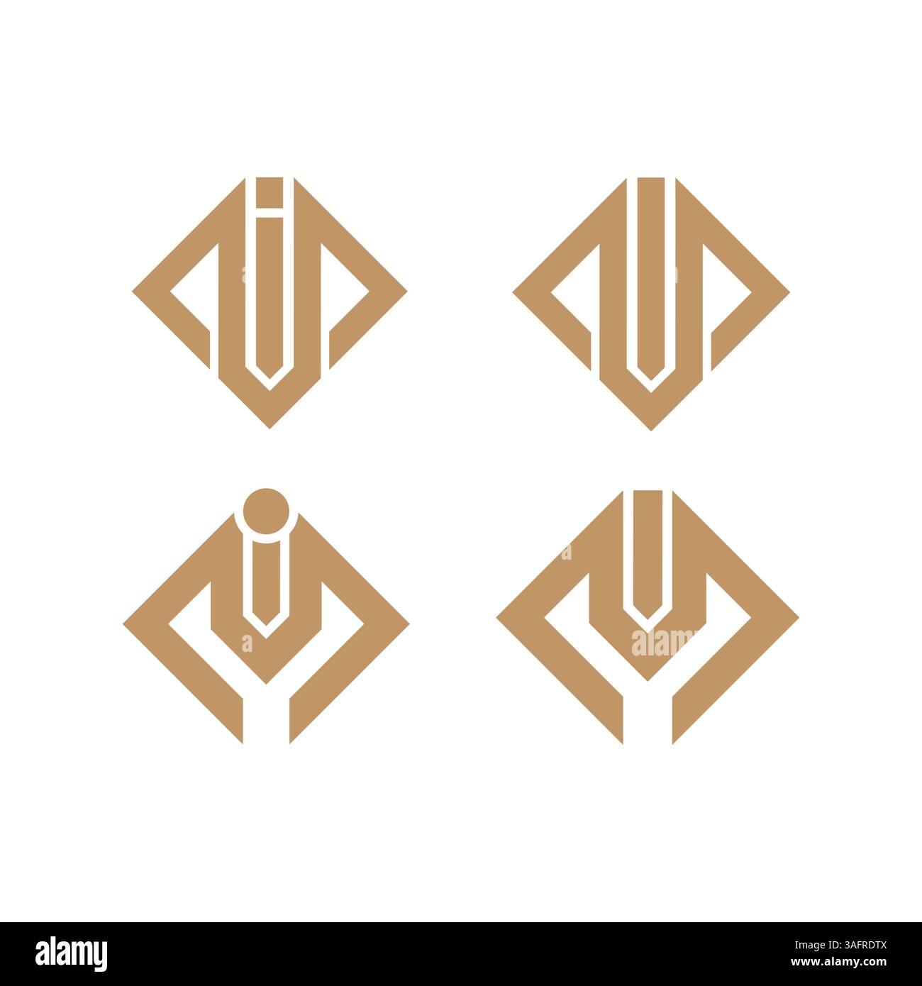 Set astratto di lettera mi logo design vettoriale. icone per l'azienda o la contabilità Illustrazione Vettoriale
