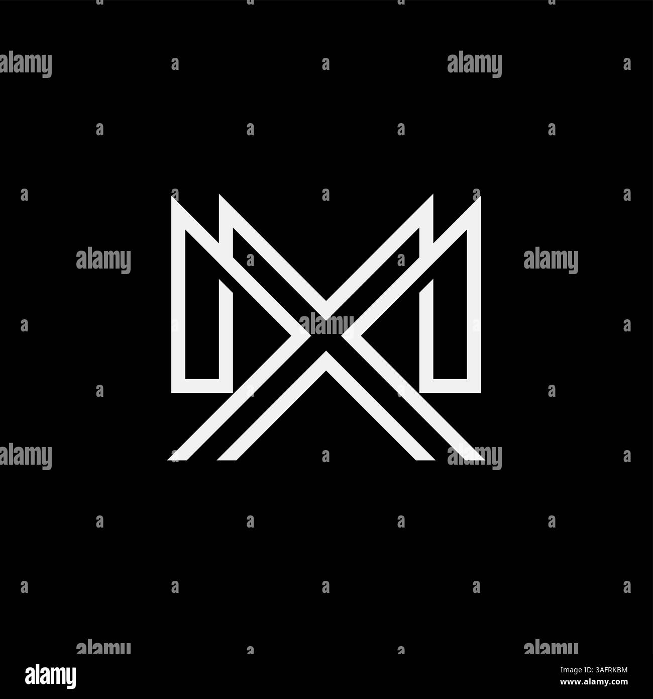 Modello con logo Letter MX o XM Illustrazione Vettoriale