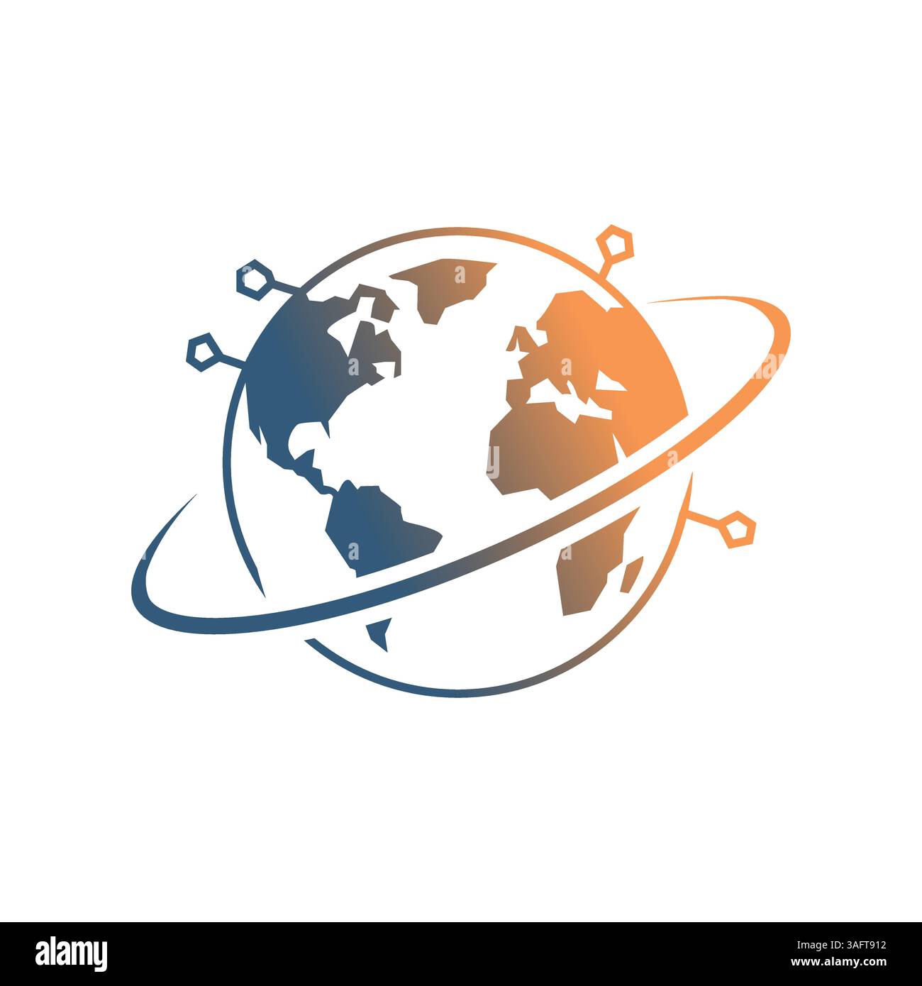 Icona del logo del globo digitale modello vettoriale. Illustrazione Vettoriale