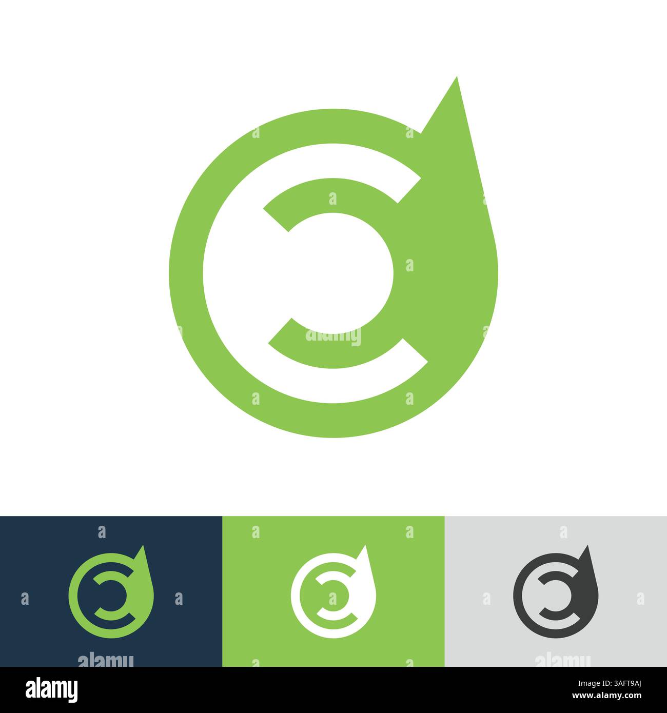 Esclusivo logo e a forma di D. Perfetto per marchi sostenibili e legati alla natura. Illustrazione Vettoriale